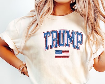 Camiseta Trump Comfort Colors®, camiseta Trump con la bandera estadounidense, camiseta Trump Lover, camiseta Trump unisex, camiseta Donald Trump, camiseta estadounidense