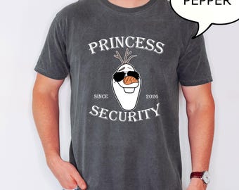 Maglietta di sicurezza della principessa Frozen Comfort Colors®, maglietta di sicurezza della principessa Olaf, regalo per la festa del papà, maglietta di Olaf, maglietta per papà da bambina