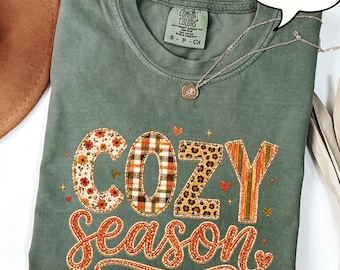 Comfort Colors® Cozy Season T-Shirt, Fall Shirt, Aesthetic Autumn Shirt