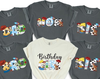 Comfort Colors® Toy Story Birthday Shirt, Custom Disney Birthday Girl Shirt, Toy Story Birthday Family Shirt, Disney Birthday Shirt