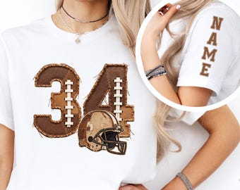 Comfort Colors® Custom Number and Name T-Shirt, Personalized Football Mom Shirt, Football Gift