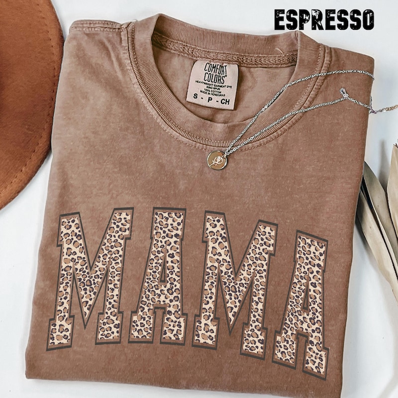 Comfort Colors® Leopard Mama Shirt, Mothers Day Gift, Mom Shirt, Retro Mama Shirt, Gift For Mom, Mama Shirt, Leopard Mama T-Shirt