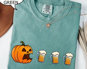 Comfort Colors® Pumpkin Wine T-Shirt, Funny Halloween Shirt, Wine Lover Gift