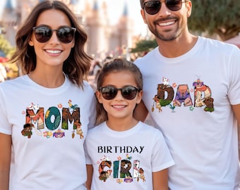 Comfort Colors® Disney Moana Birthday T-Shirt, Moana Dad Mom Sis Bro Shirt, Hei Hei and Pua Mama Dada Tee, Moana Birthday Family Tees