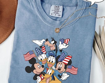 Comfort Colors® Mickey And Friends 4th Of July T-Shirt, Disney America Shirt, Fourth Of July Shirt, Disney USA Shirt