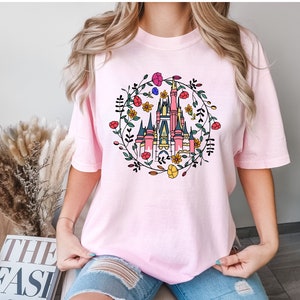 Comfort Colors® Magic Kingdom Castle Shirt, Princess Castle Shirt, Floral Castle Shirt, Disney Magical Castle Tee, Magical Vacation Shirt