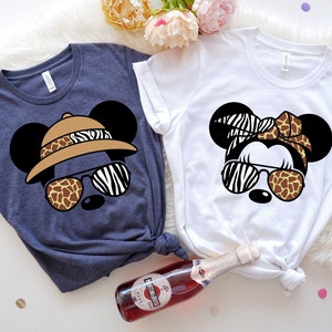 Comfort Colors® Mickey and Minnie Couple Shirt, Disney Safari Shirt, Disney Family Shirt, Disney Trip Shirt, Mickey and Minnie Shirt