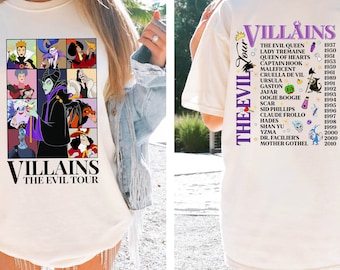 Comfort Colors® Disney Villains The Evil Tour Camisa, Camisa Disney Maléfica, Camisa Disney, Camisa Princesa Disney, Camisa de la Familia Disney