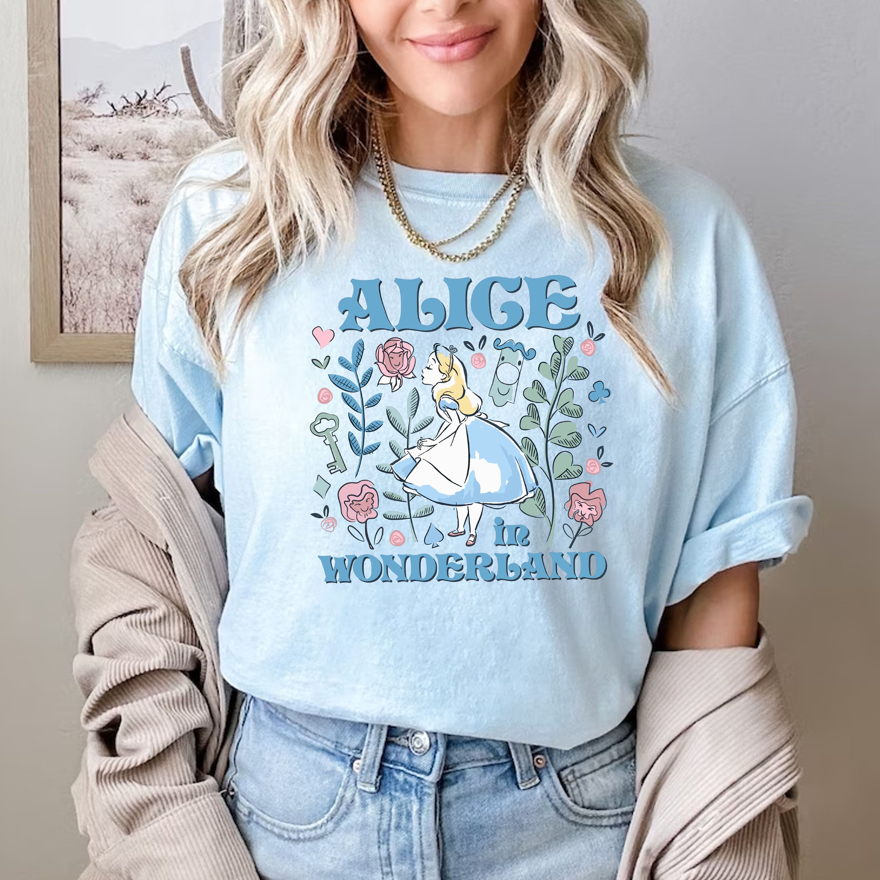 tシャツ Alice in Wonderland long tee レディース Comfort Colors® Alice in Wonderland T Shirt, Disney Alice