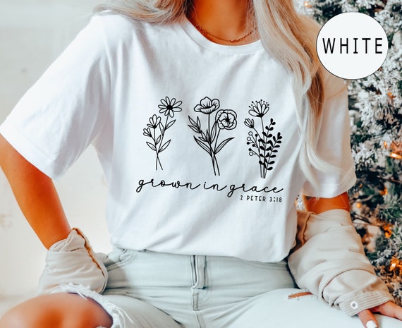 Grow In Grace Bible Verse Christian Apparel Faith Christmas T-Shirts Grow In Grace Bible Verse Christian Apparel Faith Christmas T-Shirts