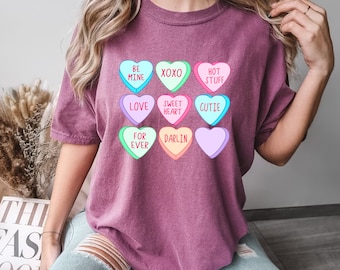 Camiseta Comfort Colors® Love Dia dos Namorados, camisa aquarela coração, camisa dia dos namorados, presente para dia dos namorados, camisa coração dia dos namorados