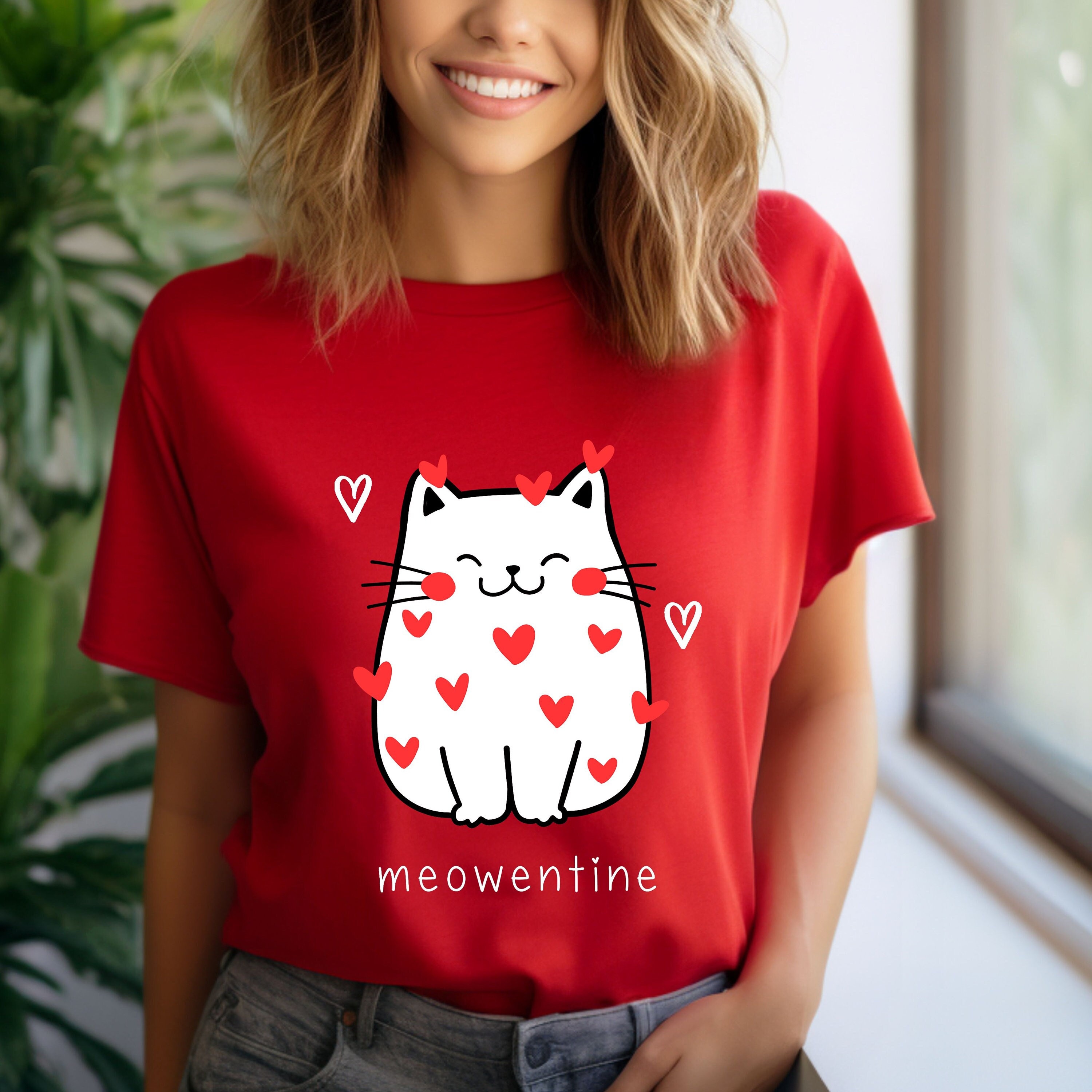 Comfort Colors® Cute Cat Valentine T-shirt, Valentines Day T-shirt