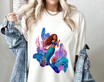 Camiseta de sirena Comfort Colors®, camiseta de princesa Ariel de Disney, camiseta de princesa, camiseta de sirena de Disney, camiseta de princesas de Disney, camiseta de Ariel