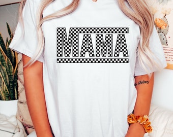 Comfort Colors® Checkered Mama Shirt, Mothers Day Shirt, Gift For Mama, Mom Shirt, Retro Mama Shirt, New Mom Gift, Vintage Mama Shirt
