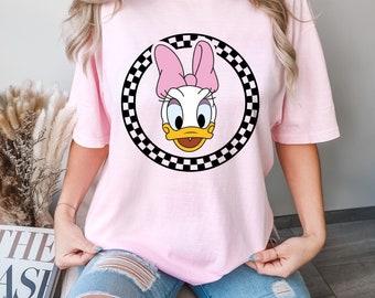 Comfort Colors® Daisy Duck Shirt, Checkered Daisy Shirt, Daisy Duck T-shirt