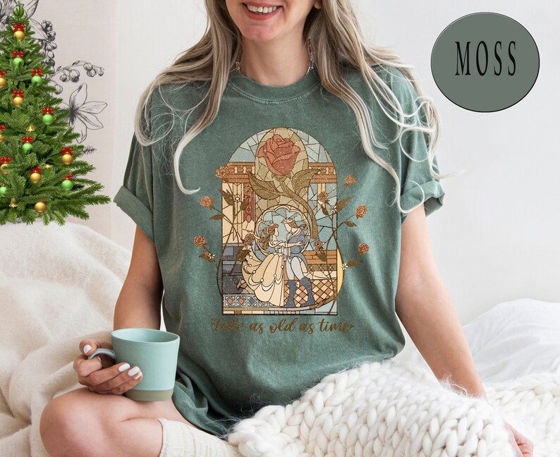 Comfort Colors® Vintage Tale as Old as Time Shirt, Retro Beauty and the Beast T-Shirt, Disney Princess Shirt, Belle Beauty Princess Tees image 4