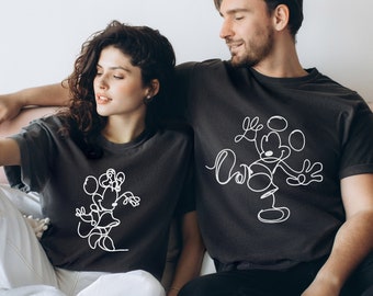 Comfort Colors® Mickey and Minnie Shirt, Disney Family shirt, Disney Sketch Shirt, Disney Trip Shirt, Mickey Sketch Shirt, Disneyland Shirt
