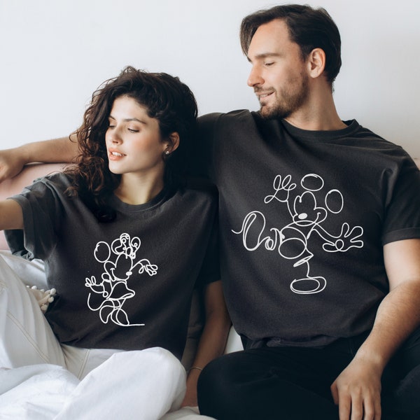 Comfort Colors® Mickey and Minnie Shirt, Disney Family shirt, Disney Sketch Shirt, Disney Trip Shirt, Mickey Sketch Shirt, Disneyland Shirt