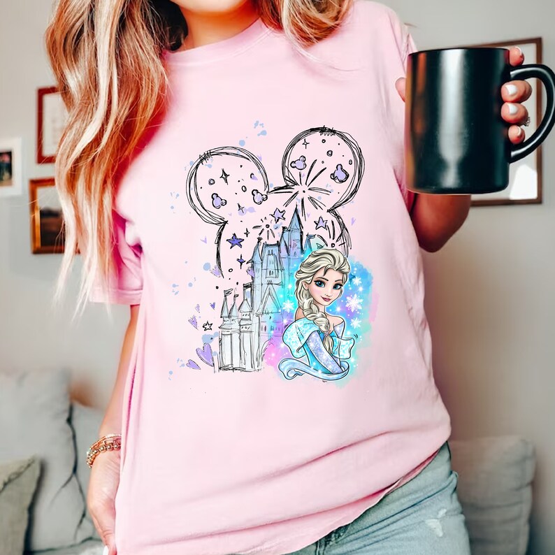 Comfort Colors® Disney Schloss Prinzessin Elsa Shirt, Prinzessin Elsa Shirt, Frozen Elsa Shirt, Schloss Shirt, Disney Magic Kingdom Shirt Bild 5
