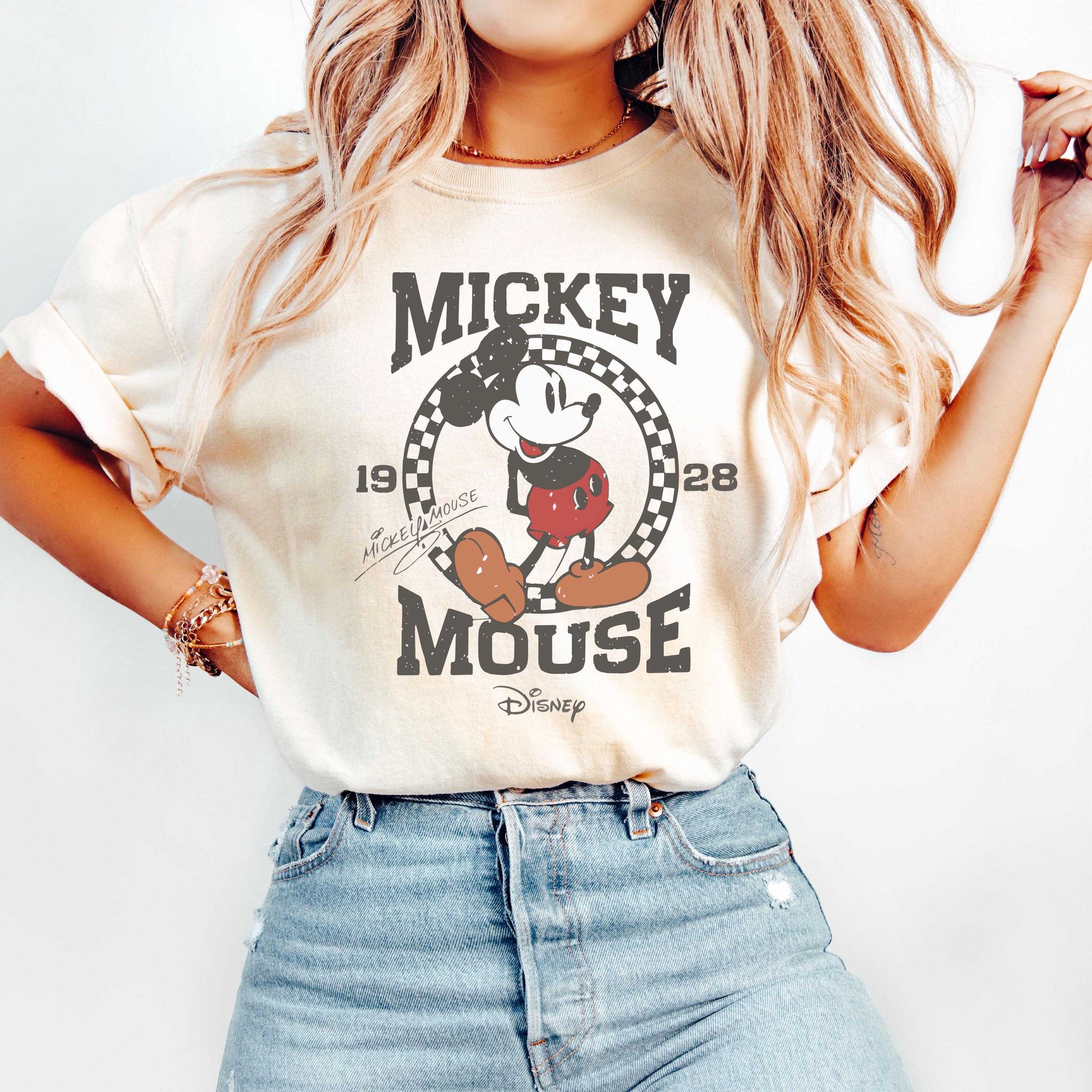 Comfort Colors® Vintage Mickey Mouse Shirt, Disney Mickey 1928 T-Shirt, Retro Mickey Shirt, Disney Trip Shirt, Checkered Mickey Shirt