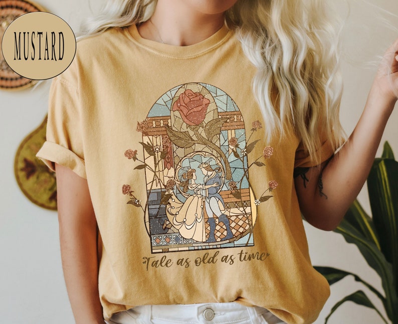 Comfort Colors® Vintage Tale as Old as Time Shirt, Retro Beauty and the Beast T-Shirt, Disney Princess Shirt, Belle Beauty Princess Tees image 5