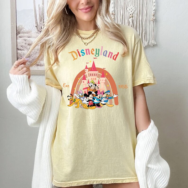 Comfort Colors® Disneyland Est. 1955 Shirt, Disney Group Shirt, Disney Castle Shirt, Magical Kingdom Shirt, Disneyland Shirt, Rainbow Shirt image 6