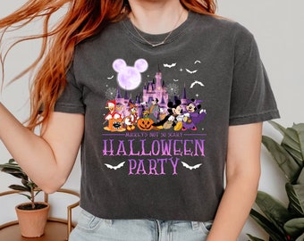 Camiseta de fiesta de Halloween Comfort Colors®, camiseta de fiesta de Halloween de Mickey's Not No Scary, camiseta de Magic Castle, camiseta de Halloween de Mickey y sus amigos