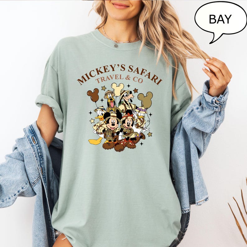 Comfort Colors® Mickey's Safari Travel & Co T-Shirt, Disney Animal Kingdom Shirt, Mickey And Co Safari Shirt, Disney Vacation Shirt image 1