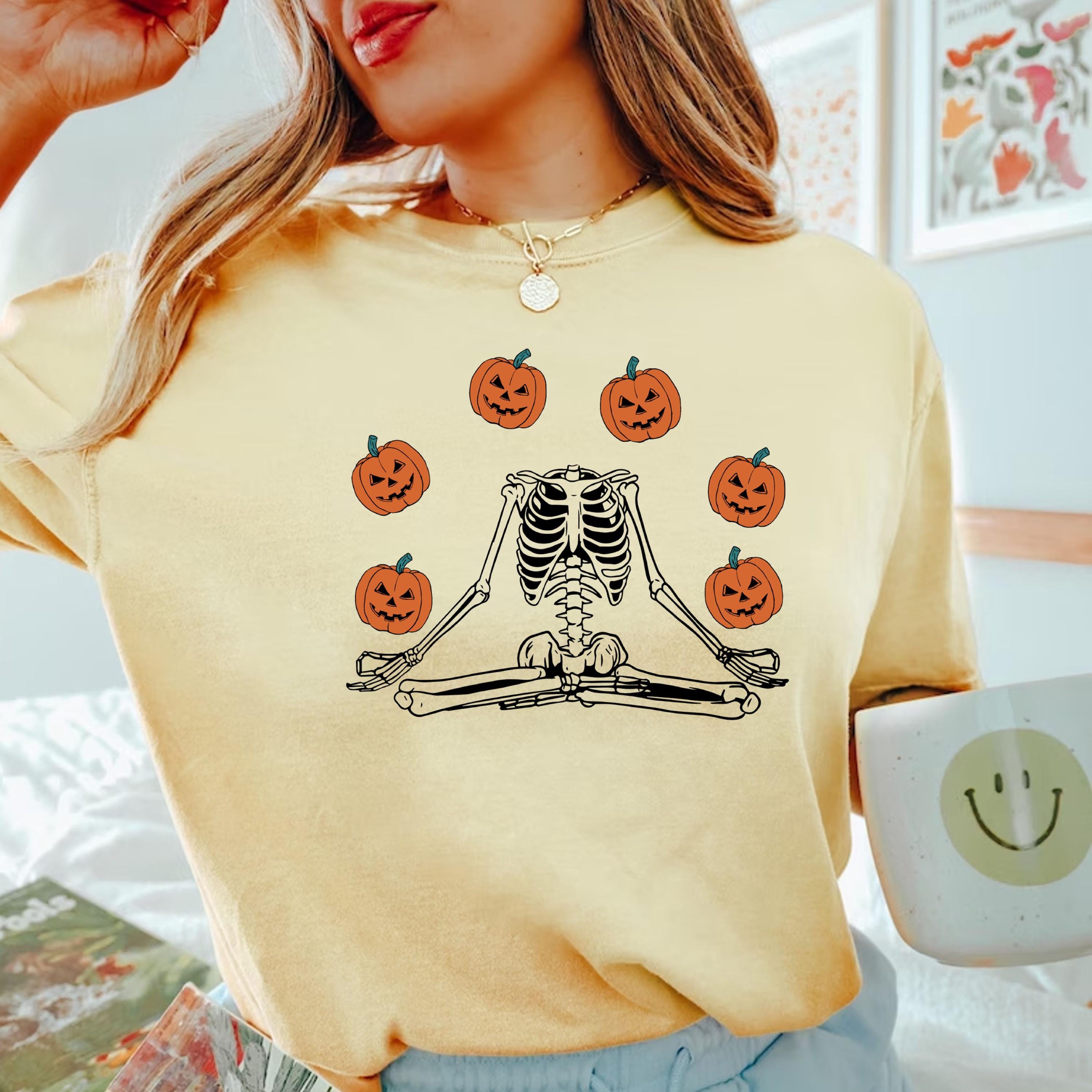 Dancing Skeleton Comfort Colors Shirt - Cute Halloween Vintage Tee For Women