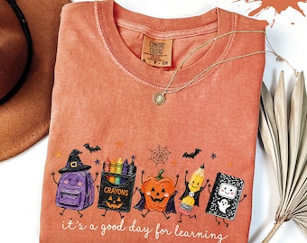 Comfort Colors® It's A Good Day For Learning T-Shirt, Spooky Teacher Shirt, Cute Halloween Teacher Tee