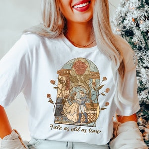 Comfort Colors® Vintage Tale as Old as Time Shirt, Retro Beauty and the Beast T-Shirt, Disney Princess Shirt, Belle Beauty Princess Tees image 2