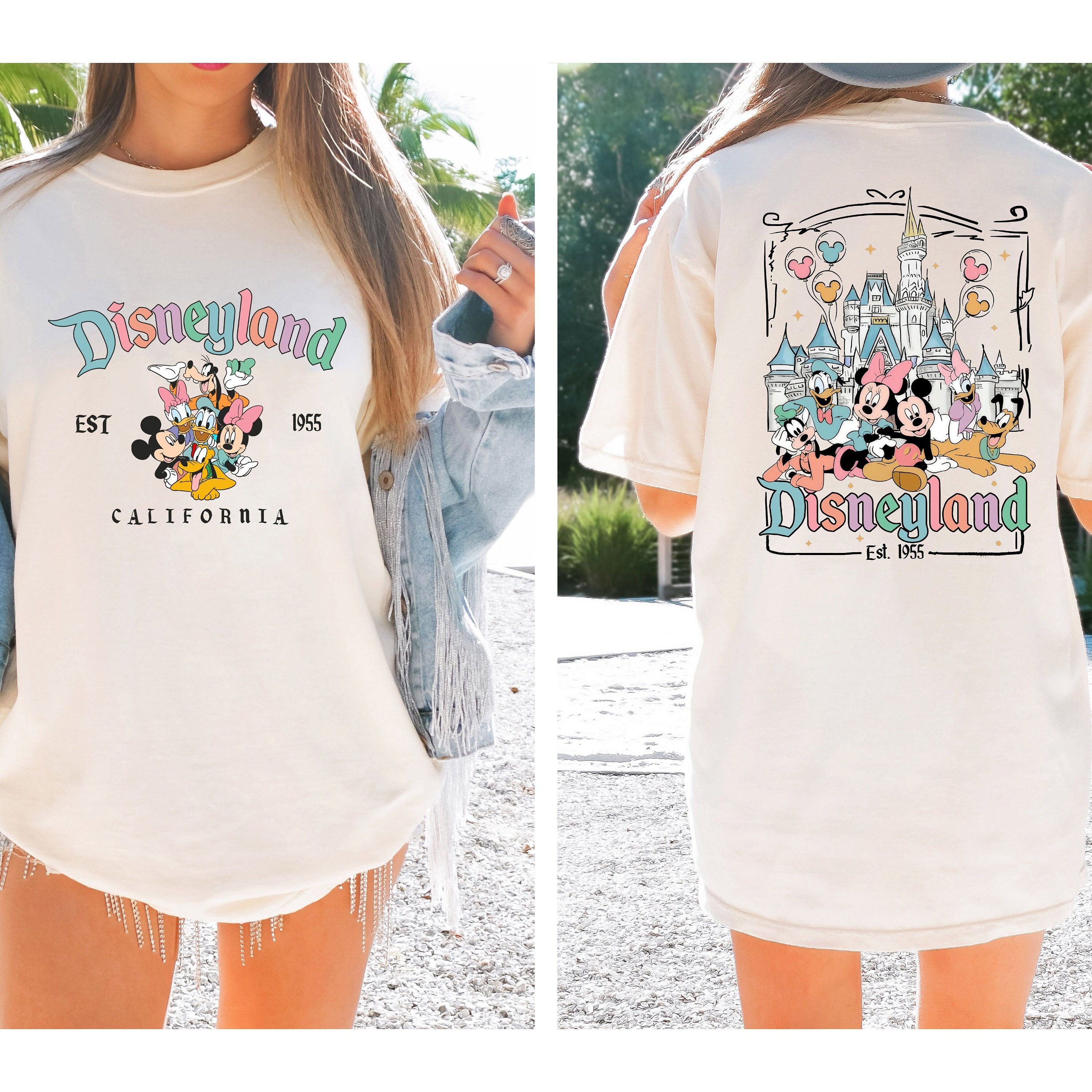 Discover ミッキーと友たち Magic Kingdom メンズ レディース 両面Tシャツ おしゃれディズニー ホリデーギフト Disney Mickey And Friends