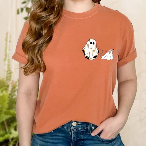 Comfort Colors® Ghost Dog Shirt, Cute Ghost Shirt, Dog Owner Gift, Halloween Shirt, Dog Owner Gift, Dog Lover Gift, Thanksgiving Shirt