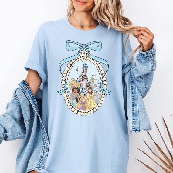 strapless open back dress Disney Princess Characters Glitter Grey Long Sleeve Girl's T-shirt