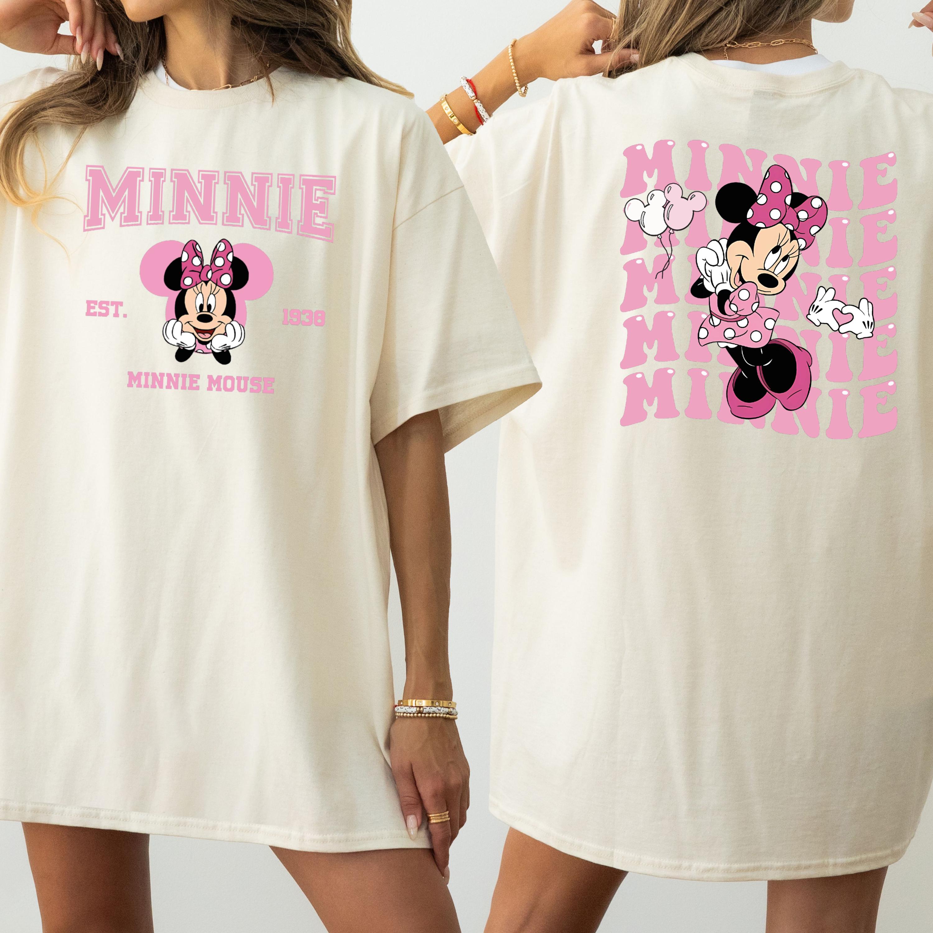Comfort Colors® ミニーマウス 両面シャツ、ディズニーミニーTシャツ 