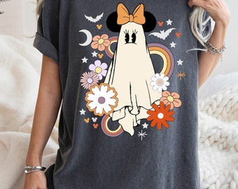 Comfort Colors® Retro Ghost Shirt, Halloween Shirt, Retro Floral Ghost Tee, Cute Ghost Shirt, Floral Ghost Shirt, Halloween Shirt, Ghost Tee