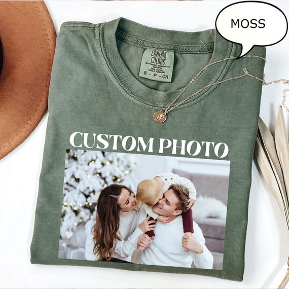 Comfort Colors® Custom Photo T-Shirt, Custom Picture T-shirt, Your Photo Shirt, Family Picture Tee, Personalized Photo Shirt