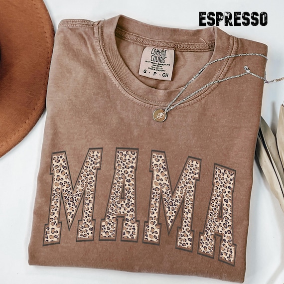 Comfort Colors® Leopard Mama Shirt, Mothers Day Gift, Mom Shirt, Retro Mama Shirt, Gift For Mom, Mama Shirt, Leopard Mama T-Shirt