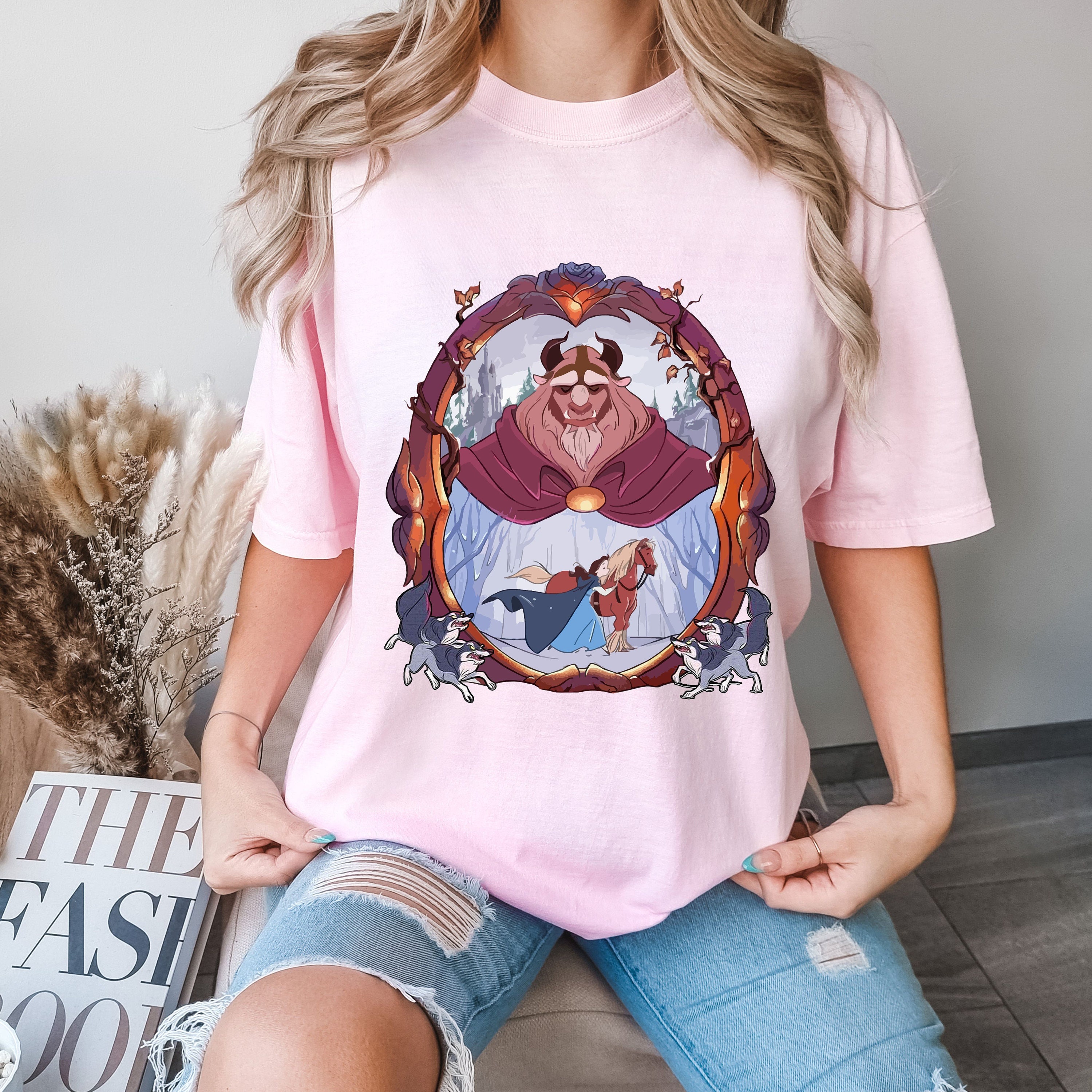 Comfort Colors® 昔話シャツ、ヴィンテージ美女と野獣Tシャツ