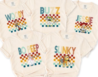 Comfort Colors® Camiseta de Disney Toy Story Group, camiseta a juego de la familia Disney Toy Story, camiseta de personajes de películas de Toy Story, camiseta de Disney Group