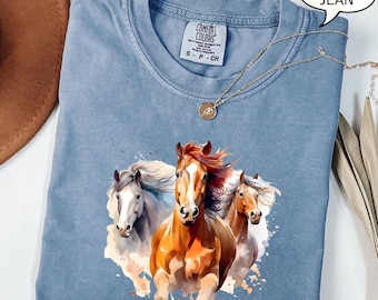 Comfort Colors® Retro Horse T-shirt, Western Horses Shirt, Horse