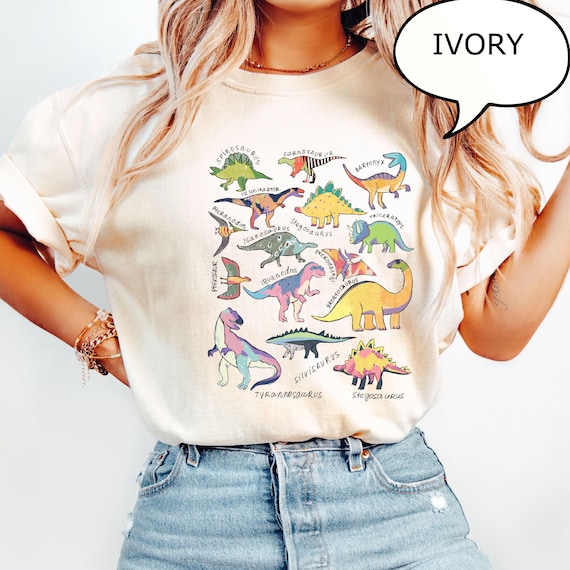 Comfort Colors® Dinosaurs T-Shirt, Woman Dinosaurs Shirt, Jurassic Dinosaur Shirt, Dino Lover Gift