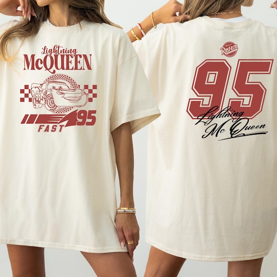 Comfort Colors® Vintage Lightning McQueen Shirt, Two Sided McQueen T-Shirt, Disney Pixar Car Shirt, Radiator Springs Tee