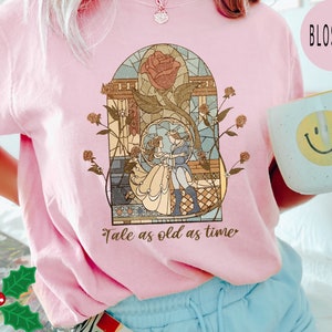 Comfort Colors® Vintage Tale as Old as Time Shirt, Retro Beauty and the Beast T-Shirt, Disney Princess Shirt, Belle Beauty Princess Tees image 3