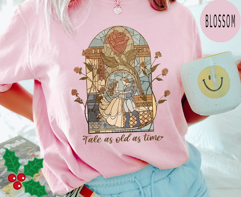 Comfort Colors® Vintage Tale as Old as Time Shirt, Retro Beauty and the Beast T-Shirt, Disney Princess Shirt, Belle Beauty Princess Tees image 3