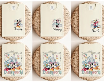 Comfort Colors® Custom Disney Movie Characters Shirt, Magical Kingdom Shirt, Disney World Shirt, Personalized Mickey And Friends Shirt