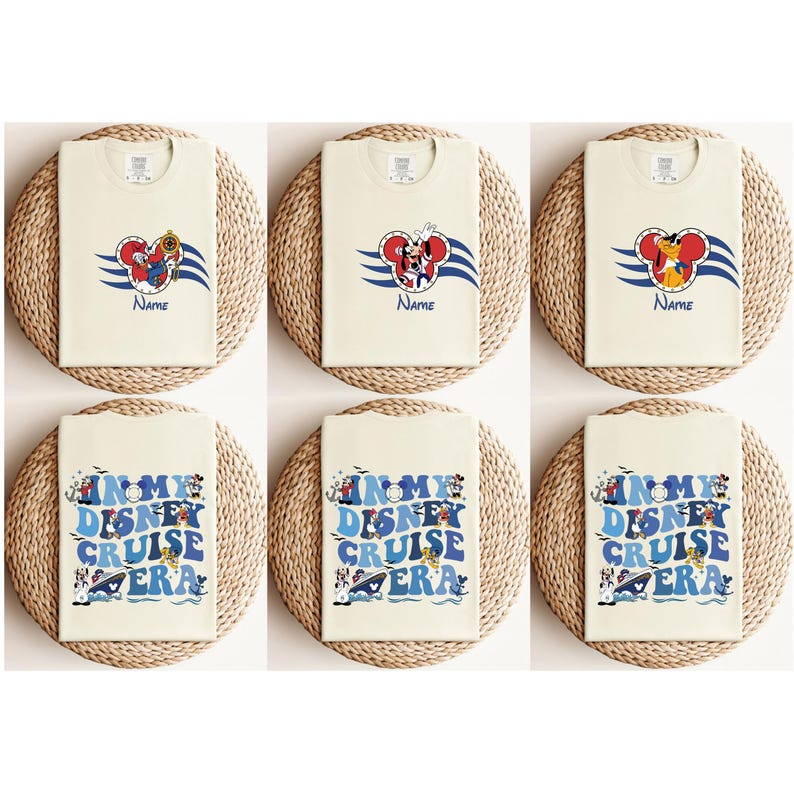Comfort Colors® Gepersonaliseerd Disney Cruise-T-shirt, In My Disney Cruise Era-shirt, Mickey and Friends Cruise-shirt, aangepaste familiematching afbeelding 2