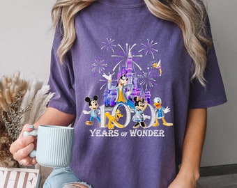Comfort Colors® Disney 100 Years Of Wonder T Shirt, Mickey And Friends Shirt, Disney Party Shirt, Disneyland T-Shirt, Disney Vacation Shirt