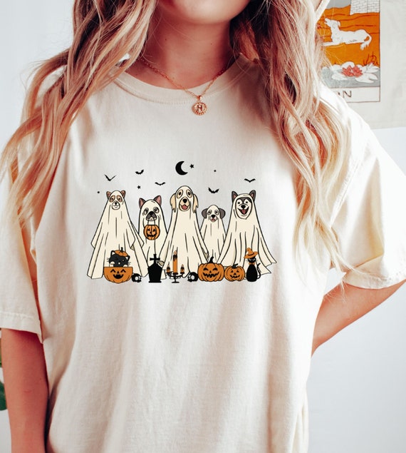 Comfort Colors® Сute Ghost Dog T-shirt, Ghost Dog Shirt
