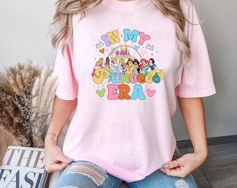 Comfort Colors® en mi camisa Princess Era, camisas de princesas de Disney, princesa Bella, princesa Elsa, princesa Anna, camisa Princess Era